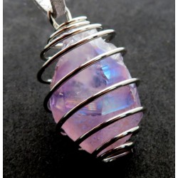 Amethyst Aura Gemstone Spiral Pendant